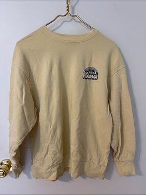 Bershka Cream Wisconsin Graphic Crewneck Sweatshirt